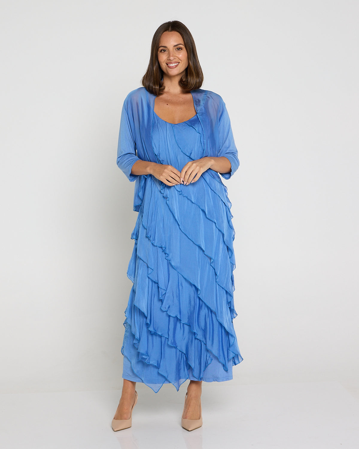 Adeline Silk & Soft Jersey Jacket - Blue