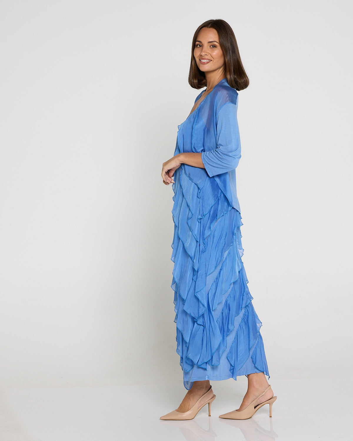 Adeline Silk & Soft Jersey Jacket - Blue