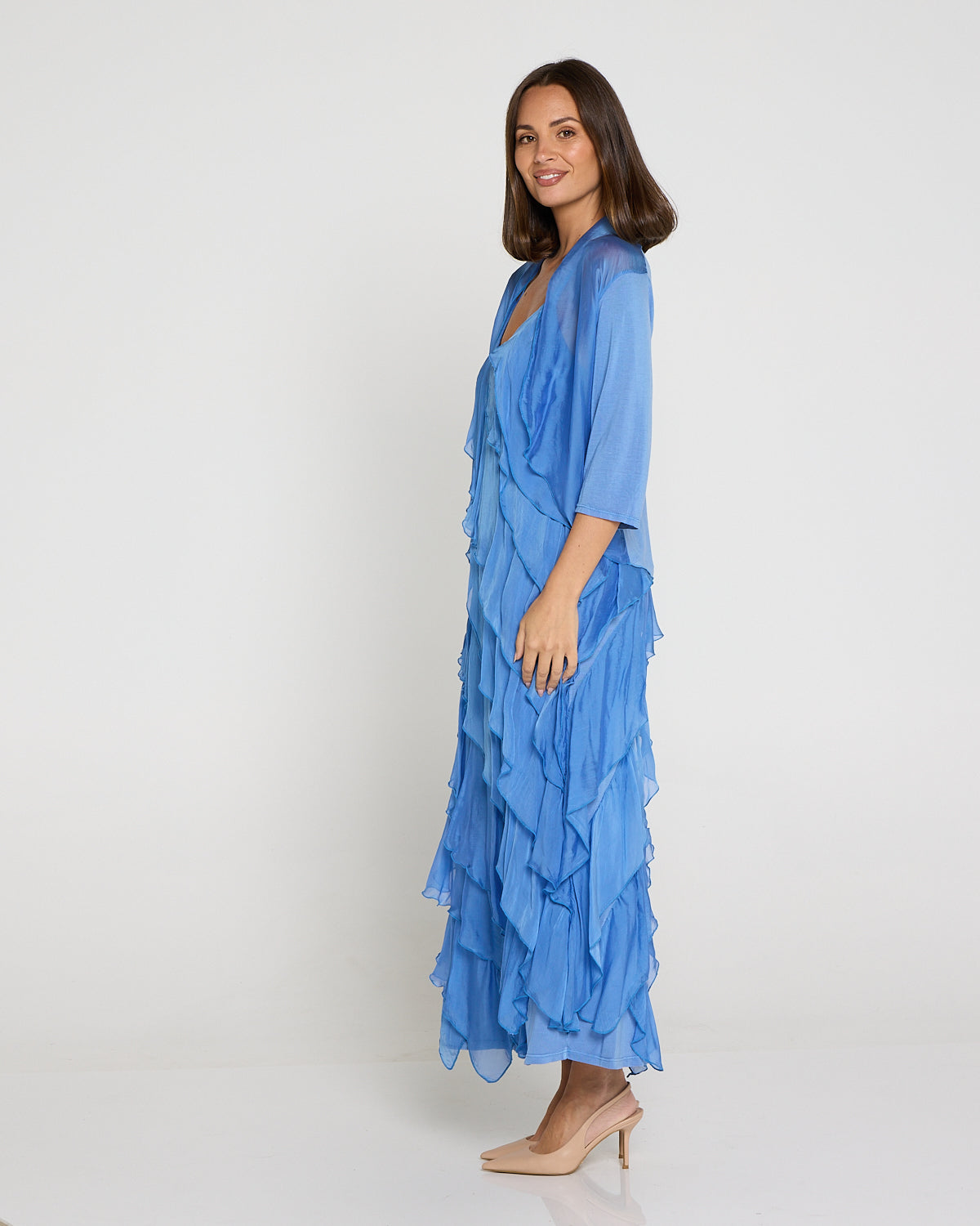 Adeline Silk & Soft Jersey Jacket - Blue