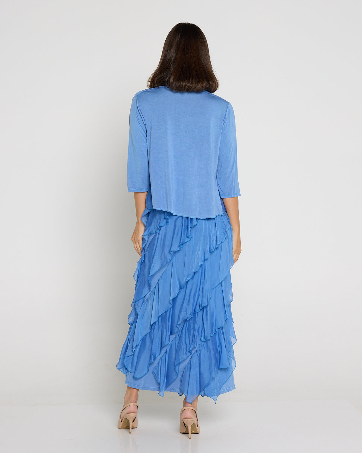 Adeline Silk & Soft Jersey Jacket - Blue