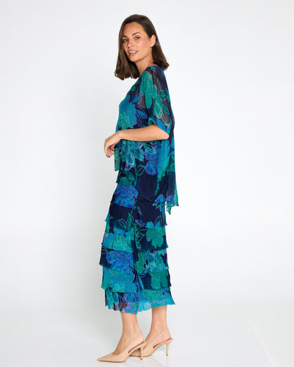 Margo Silk Dress - Ocean Floral