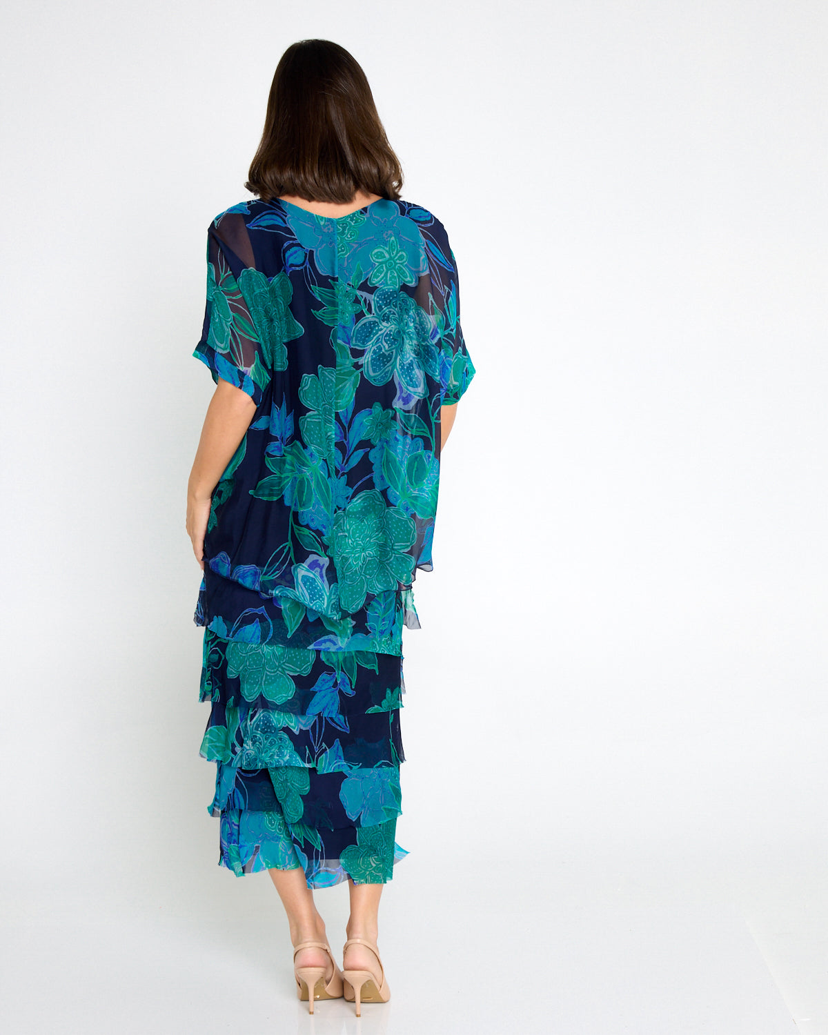 Margo Silk Dress - Ocean Floral