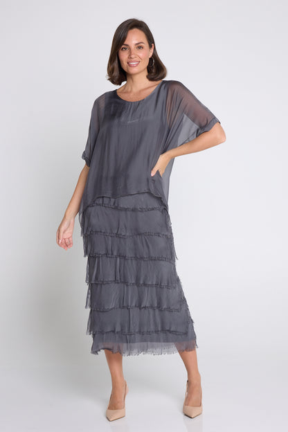 Margo Silk Dress - Grigio Scuro