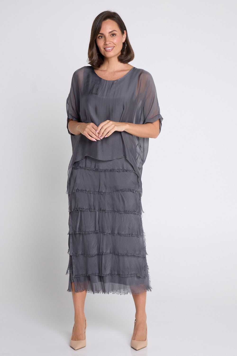 Margo Silk Dress - Grigio Scuro