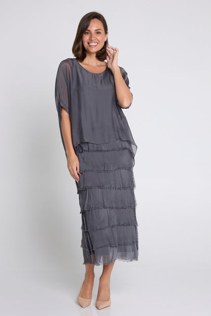 Margo Silk Dress - Grigio Scuro