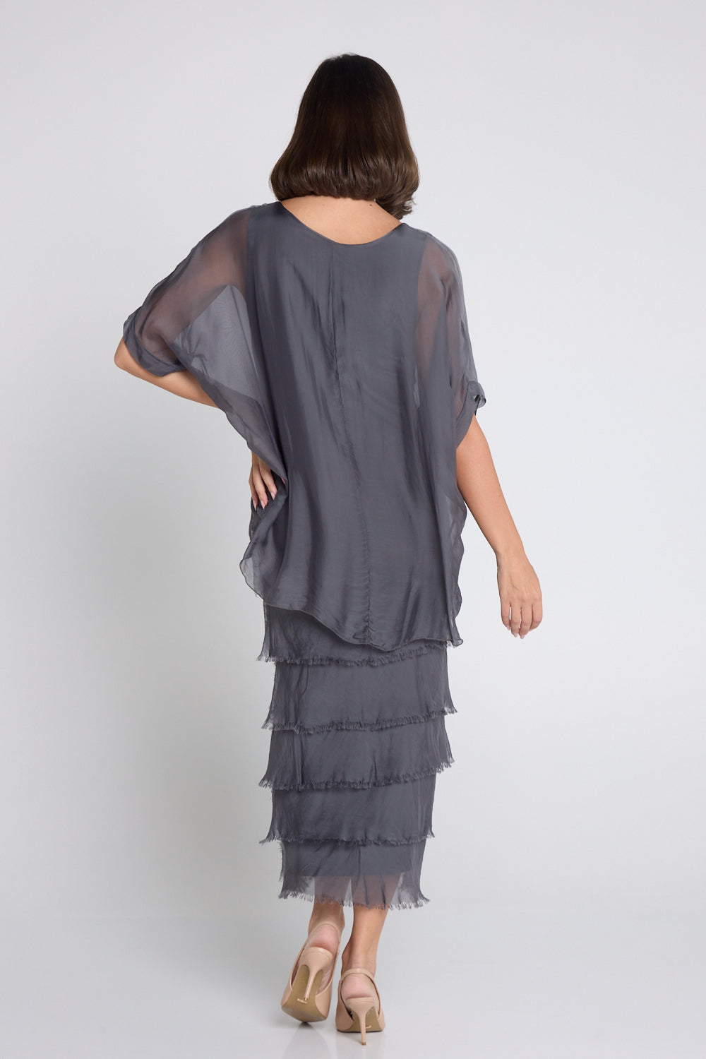 Margo Silk Dress - Grigio Scuro