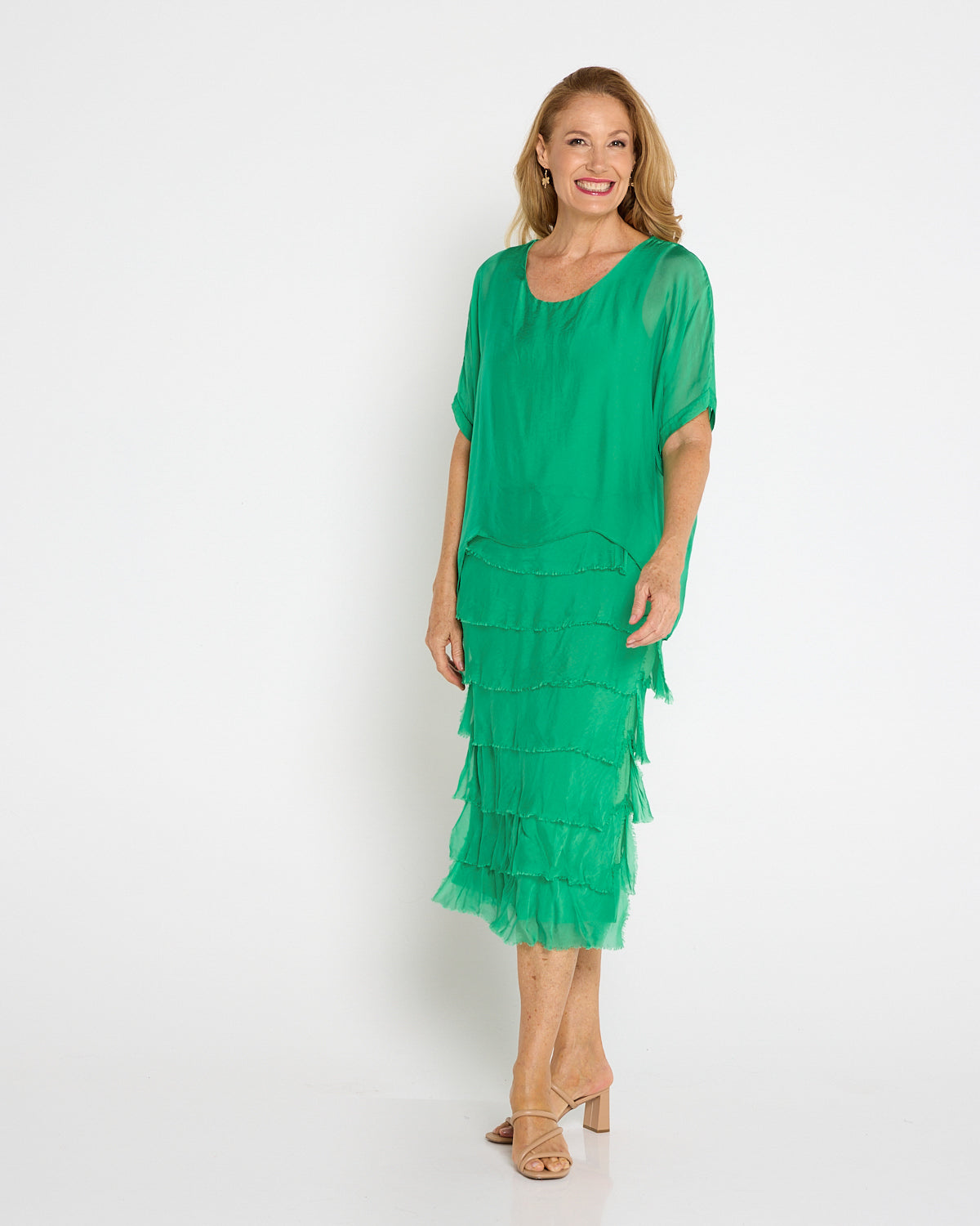 Margo Silk Dress - Jewel Green