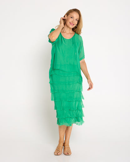 Margo Silk Dress - Jewel Green