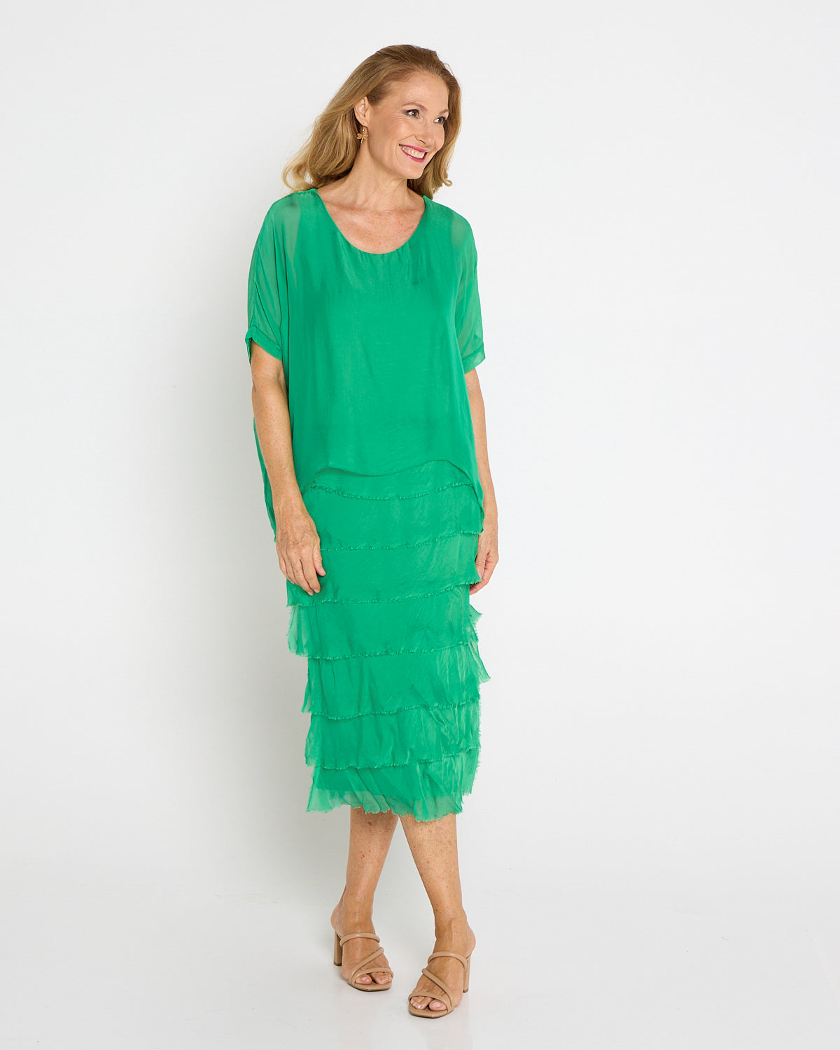 Margo Silk Dress - Jewel Green