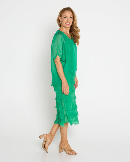 Margo Silk Dress - Jewel Green