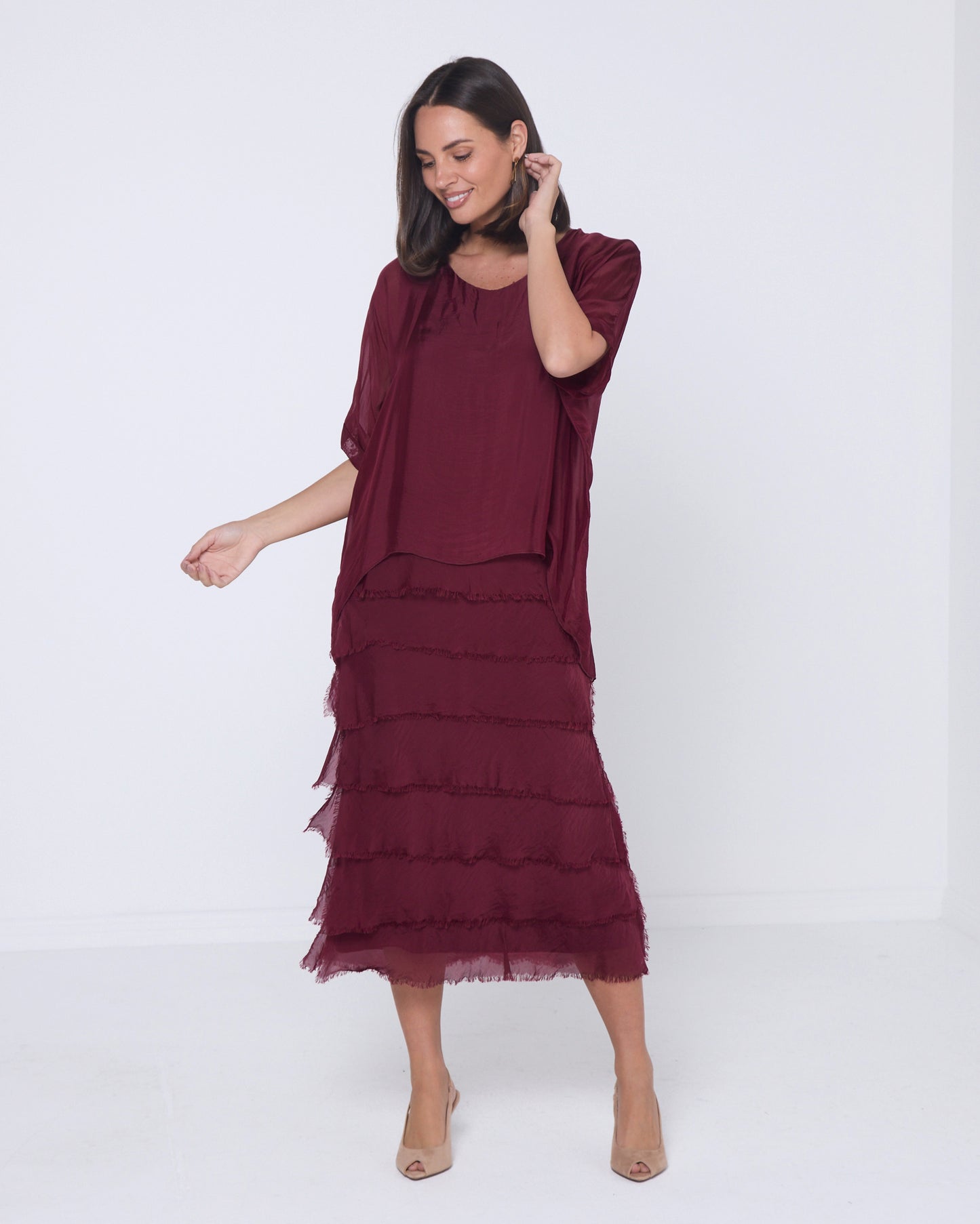 Margo Silk Dress - Wine