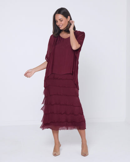 Margo Silk Dress - Wine