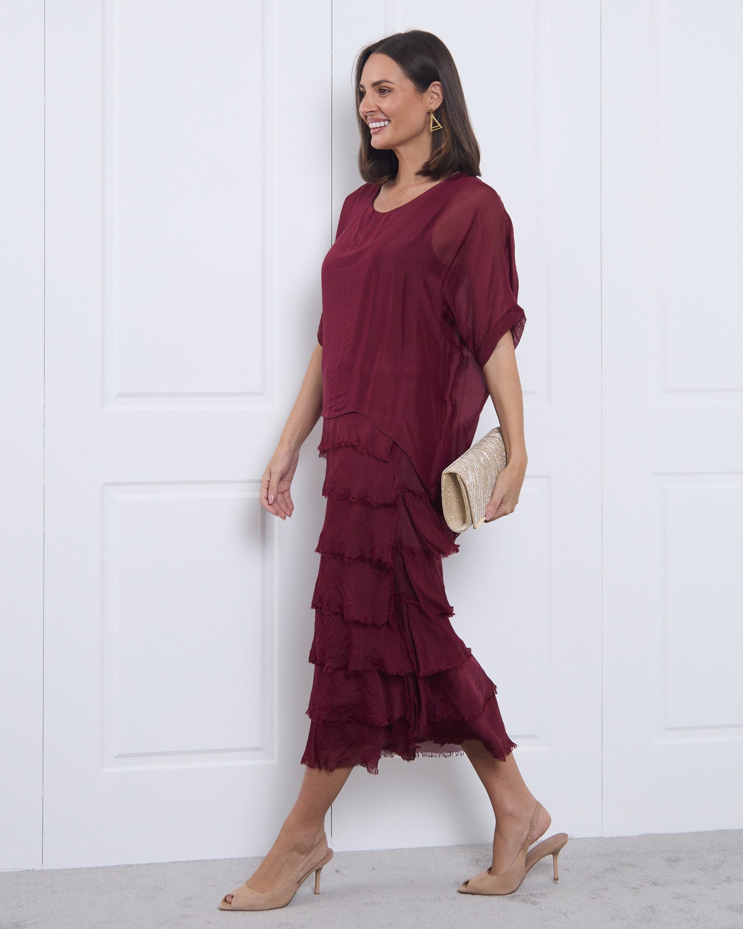 Margo Silk Dress - Wine
