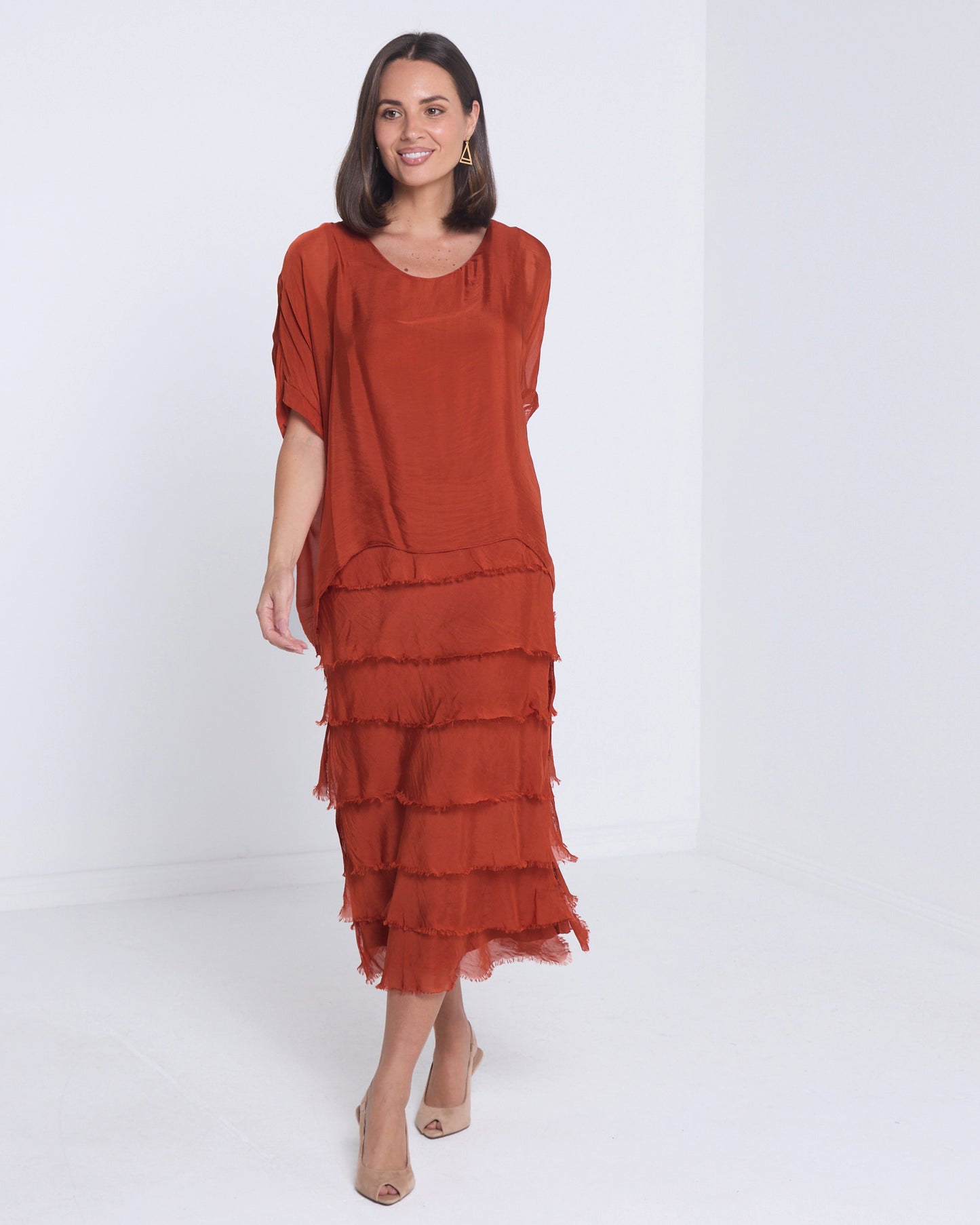 Margo Silk Dress - Ochre
