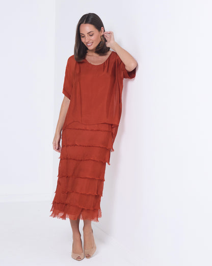Margo Silk Dress - Ochre