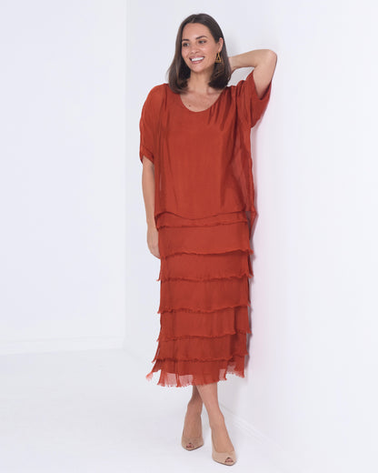 Margo Silk Dress - Ochre