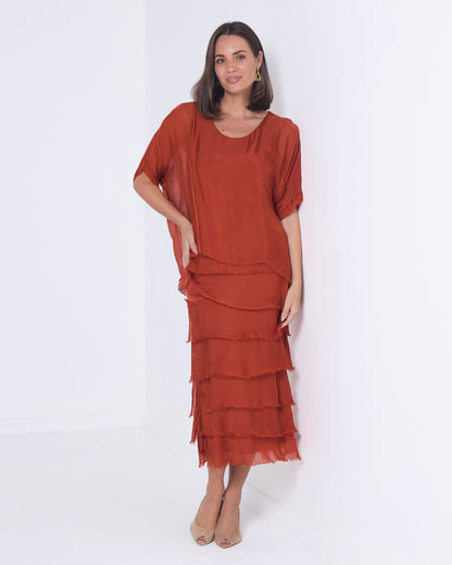 Margo Silk Dress - Ochre