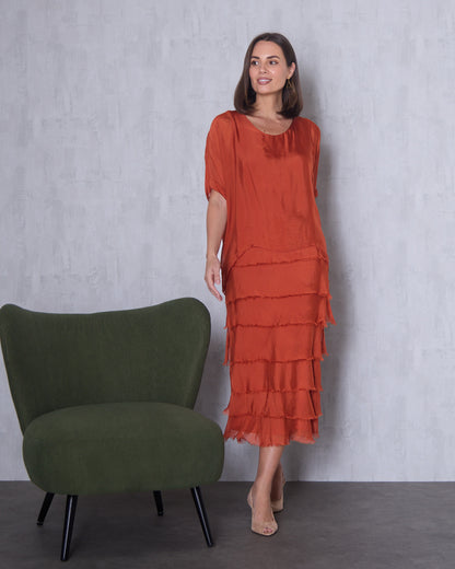 Margo Silk Dress - Ochre