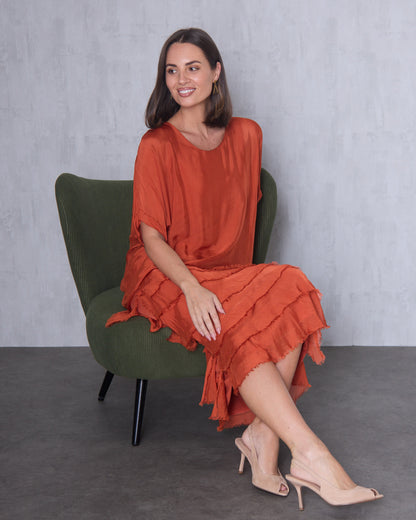 Margo Silk Dress - Ochre