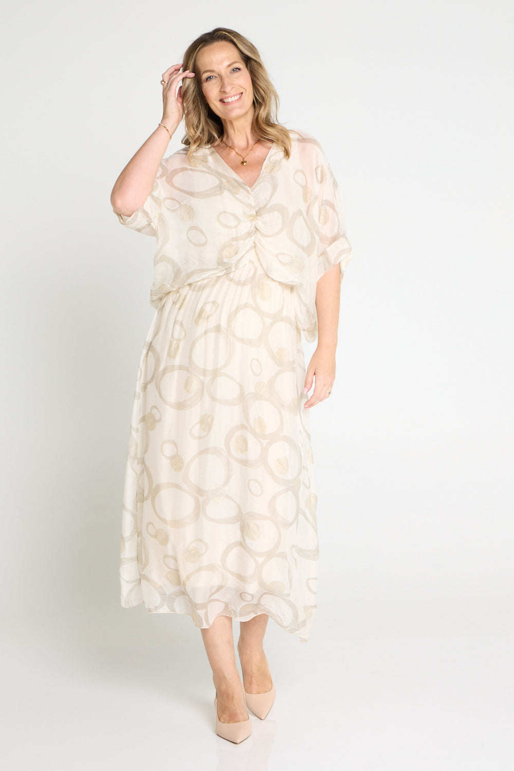 Dianne Silk Dress - Champagne Panna