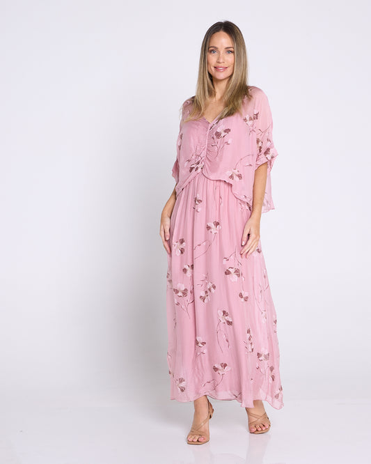 Dianne Silk Dress - Rosa Blossom