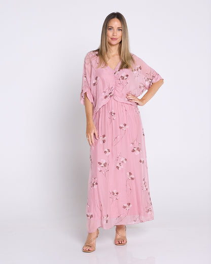 Dianne Silk Dress - Rosa Blossom