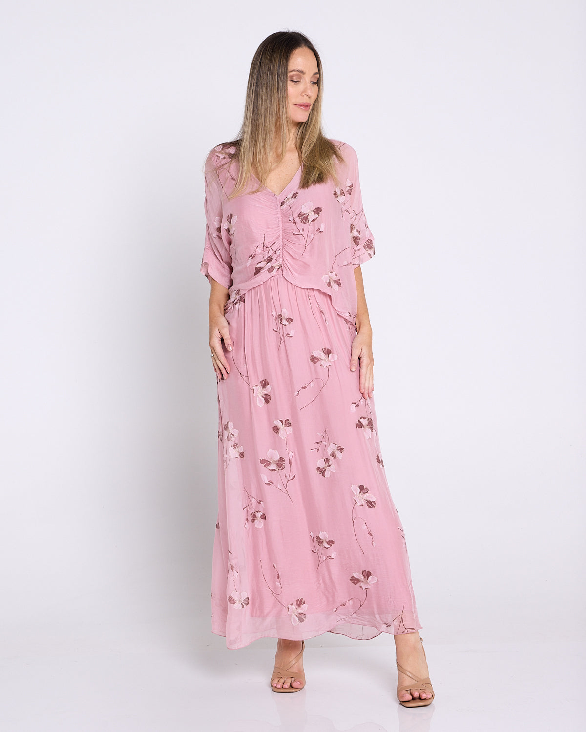 Dianne Silk Dress - Rosa Blossom