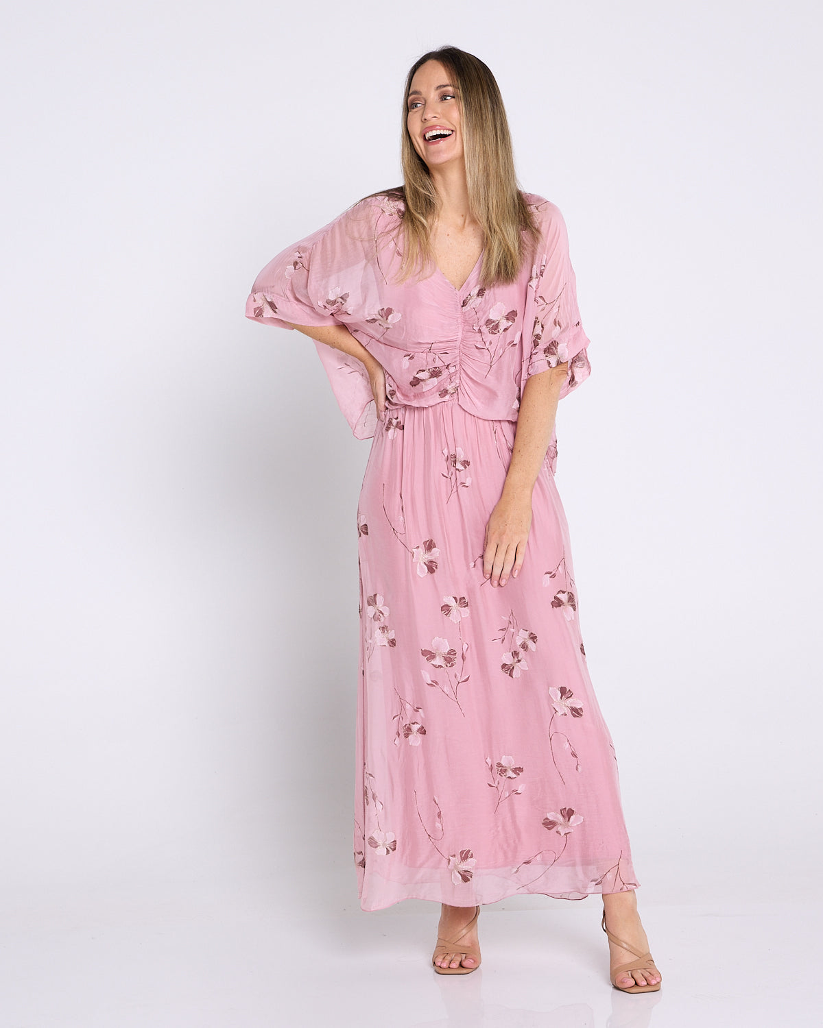 Dianne Silk Dress - Rosa Blossom