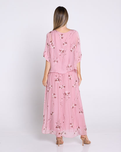 Dianne Silk Dress - Rosa Blossom