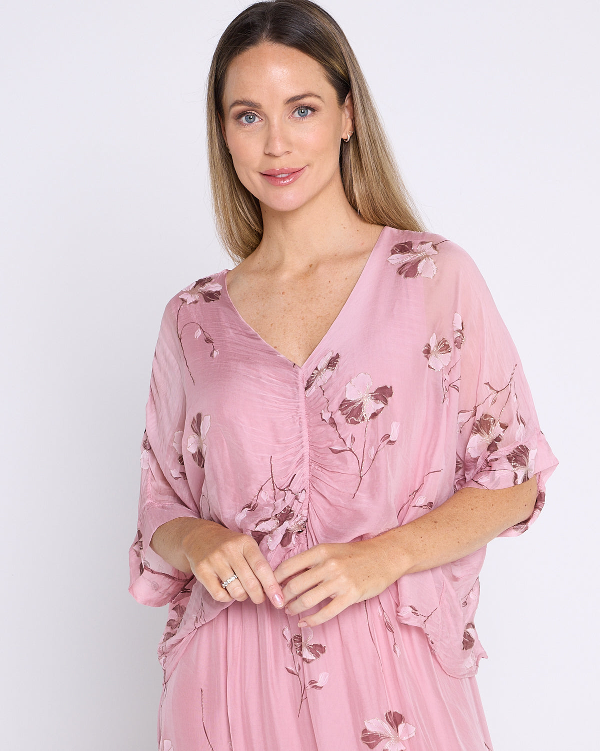 Dianne Silk Dress - Rosa Blossom