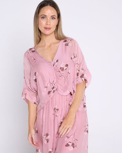 Dianne Silk Dress - Rosa Blossom