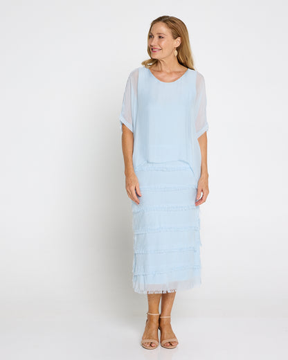 Margo Silk Dress - Celeste