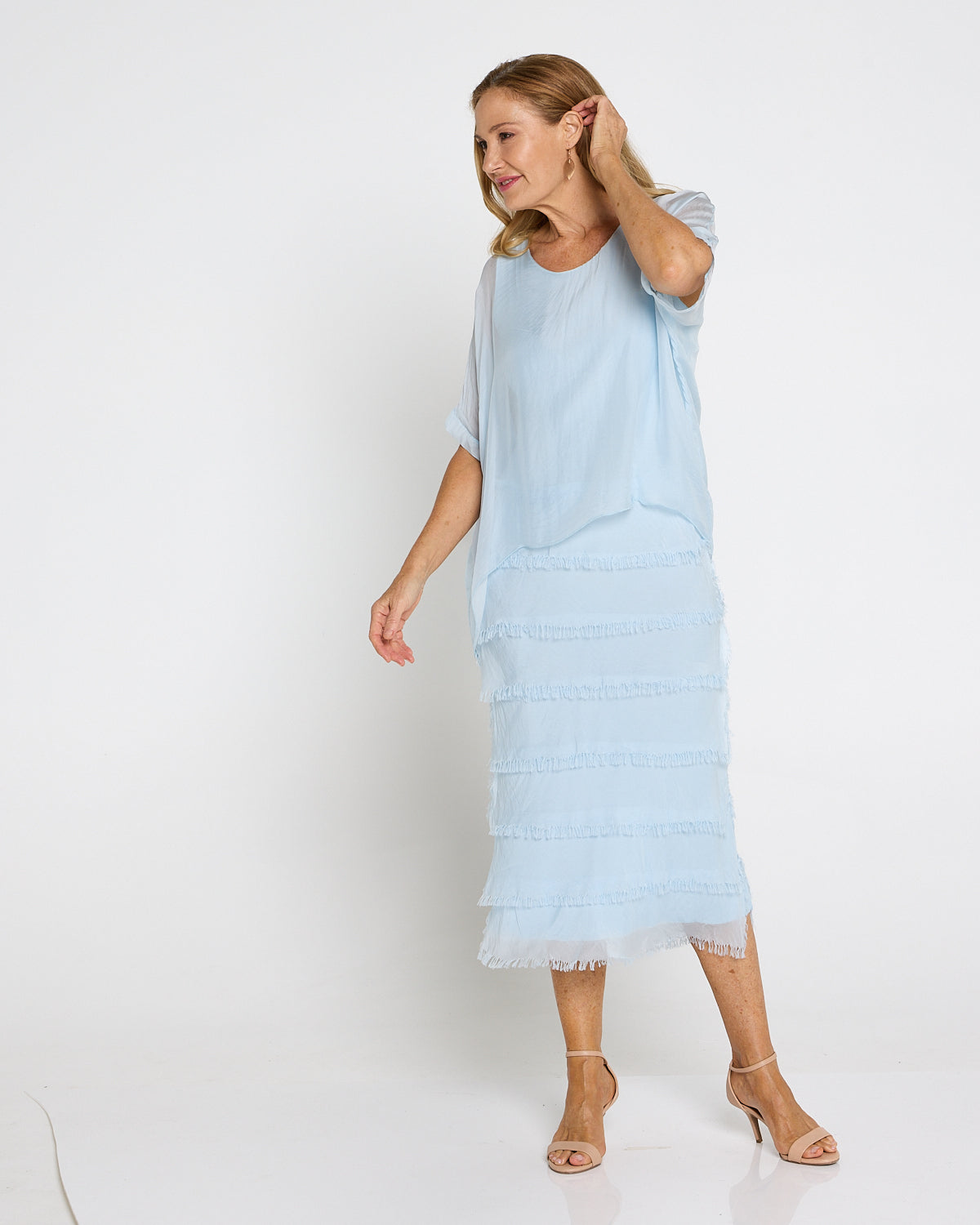 Margo Silk Dress - Celeste