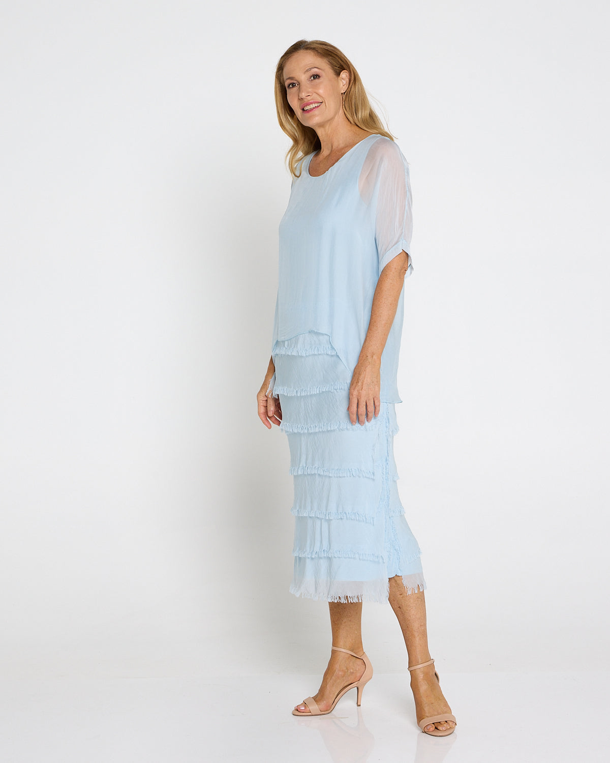 Margo Silk Dress - Celeste