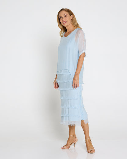 Margo Silk Dress - Celeste