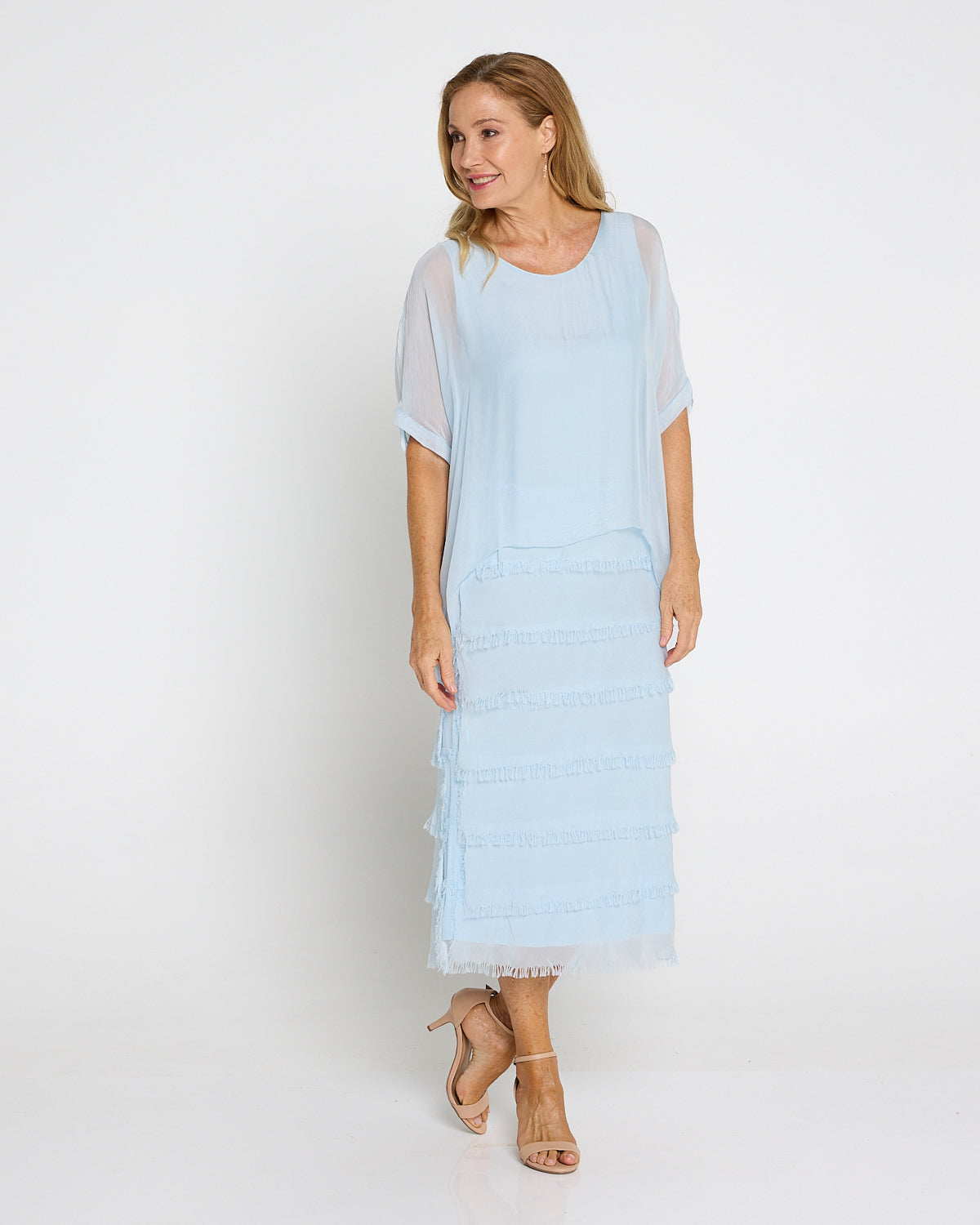 Margo Silk Dress - Celeste