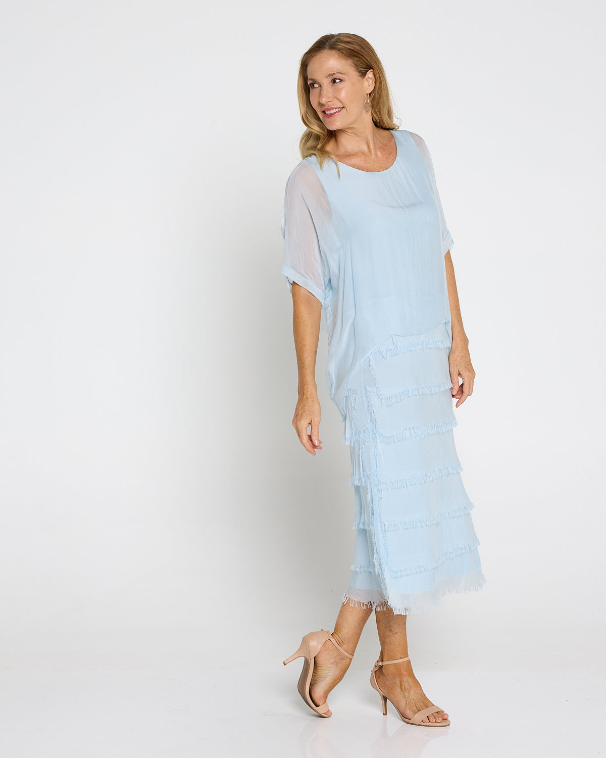 Margo Silk Dress - Celeste