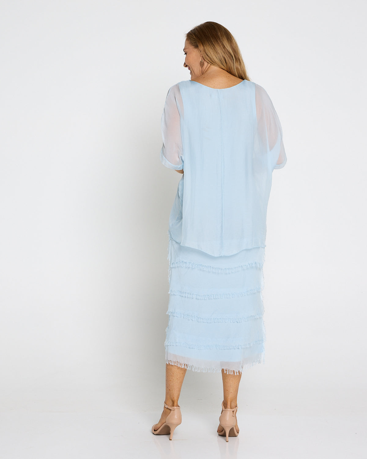 Margo Silk Dress - Celeste