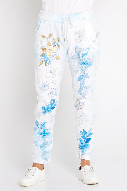 Alina Pants - Sky Bloom