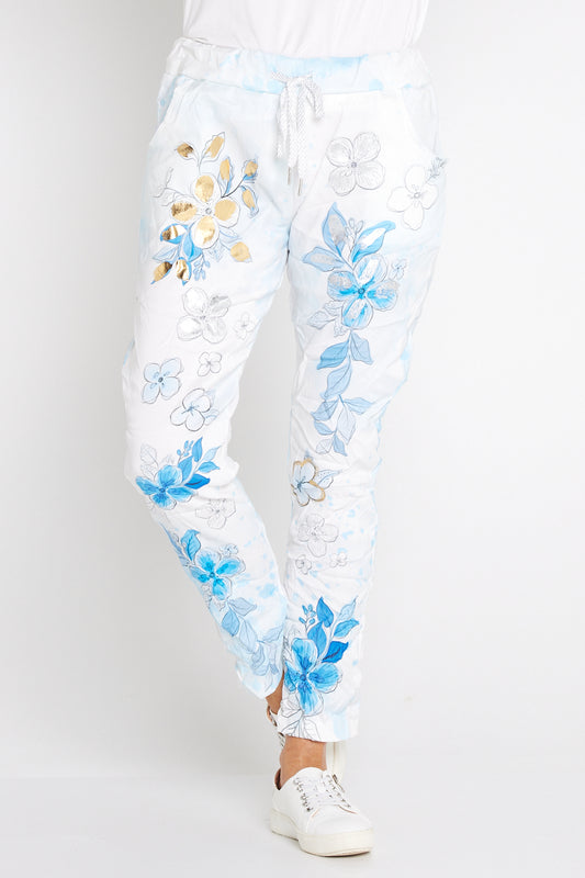 Alina Pants - Sky Bloom