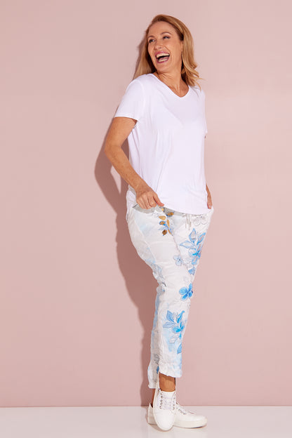 Alina Pants - Sky Bloom