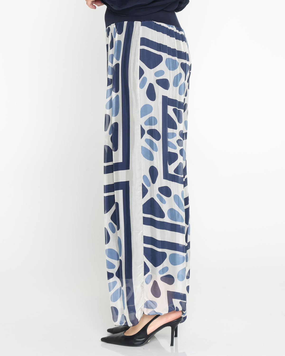 Luciana Top & Arlette Pants - Navy Mosaic
