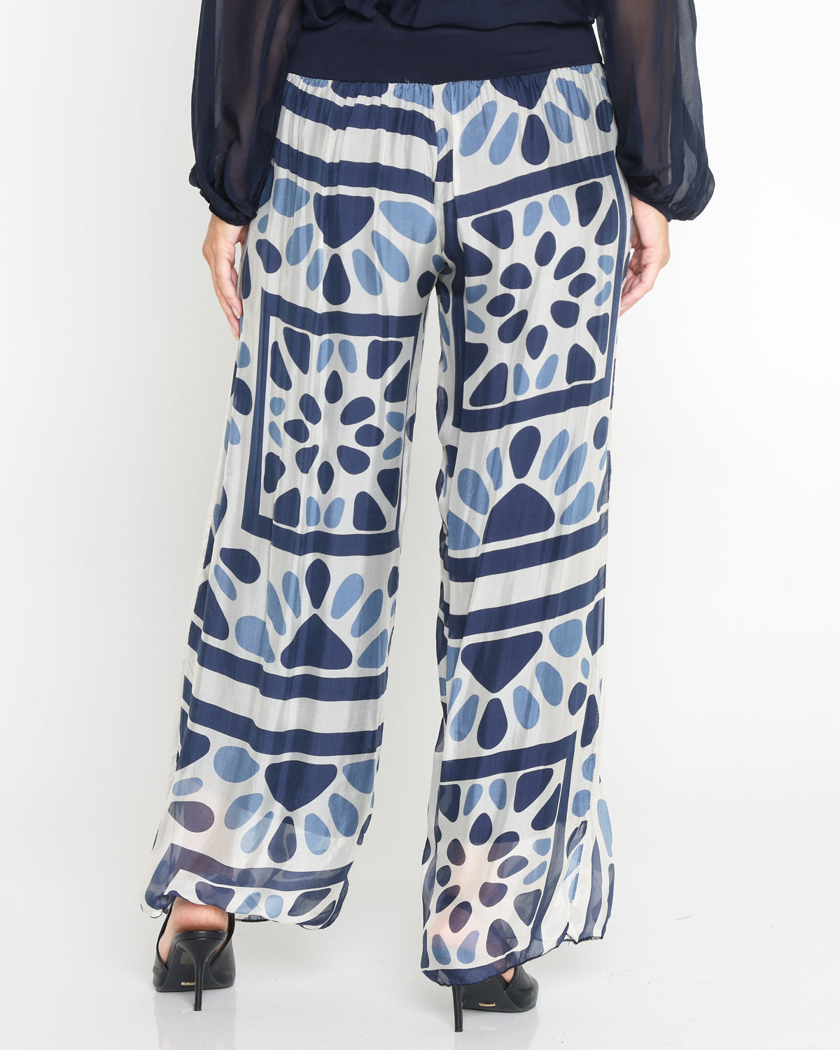 Luciana Top & Arlette Pants - Navy Mosaic