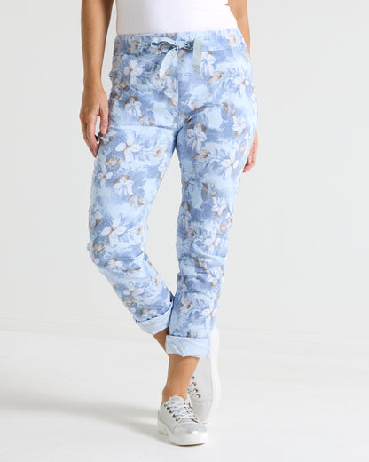 Norah Pants - Blue Floral