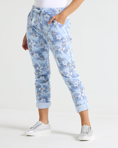 Norah Pants - Blue Floral