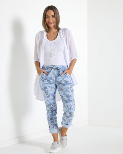 Norah Pants - Blue Floral