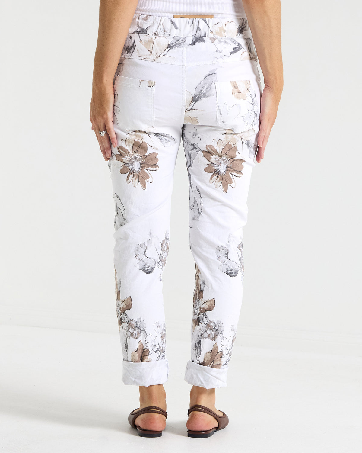 Norah Pants - White Floral