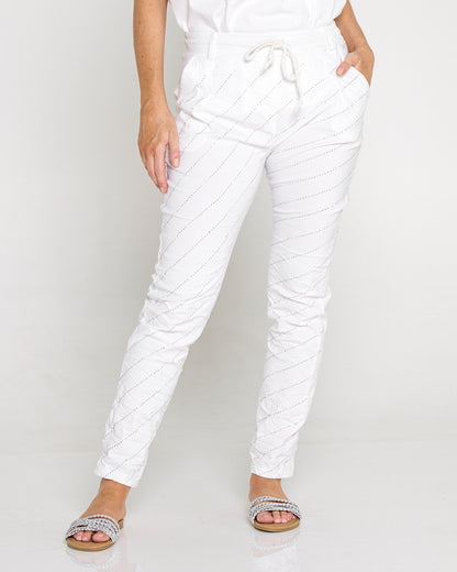 Starlight Diamanté Pants - White