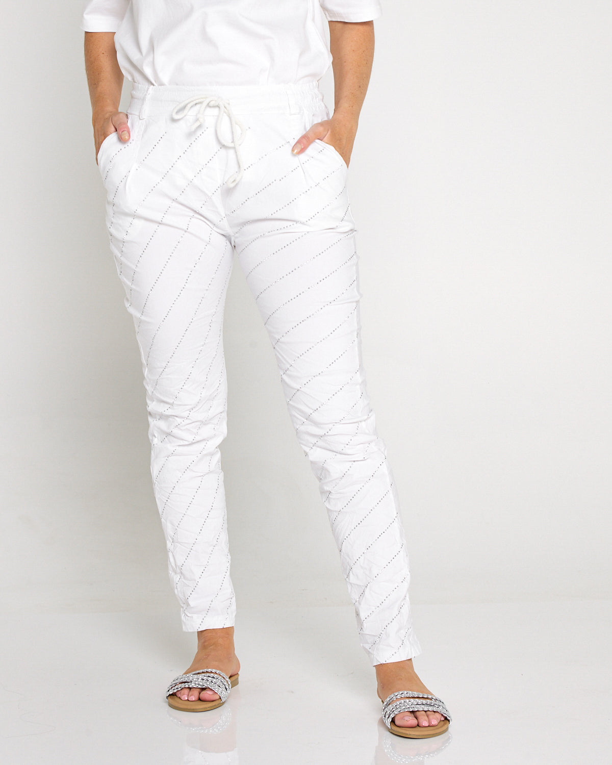 Starlight Diamanté Pants - White