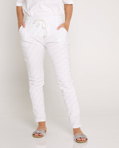 Starlight Diamanté Pants - White